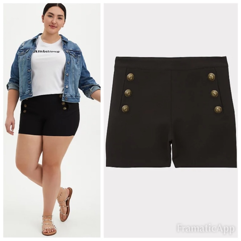 New without tag TORRID Black Button High Rise Short